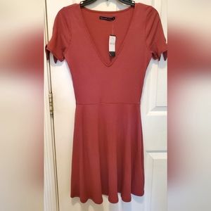 Abercrombie and Fitch Pink Ribbed Casual Dress